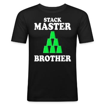 Tassen Stapler Sport Stacking Brother - Männer Slim Fit T-Shirt - Schwarz - Vorne - Nik (191cm)