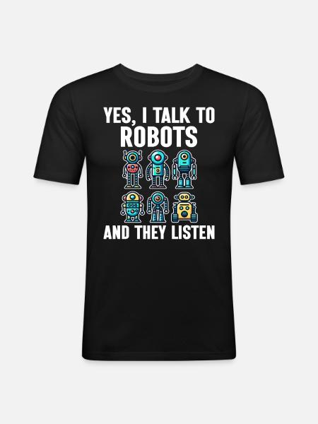 Humor Robot Robotics Engineer - Men's Slim Fit T-Shirt - black