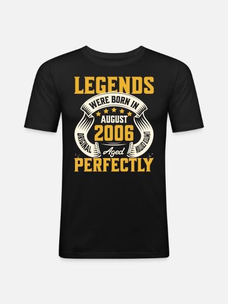 18th Anniversary August Year 2006 - Men's Slim Fit T-Shirt - black