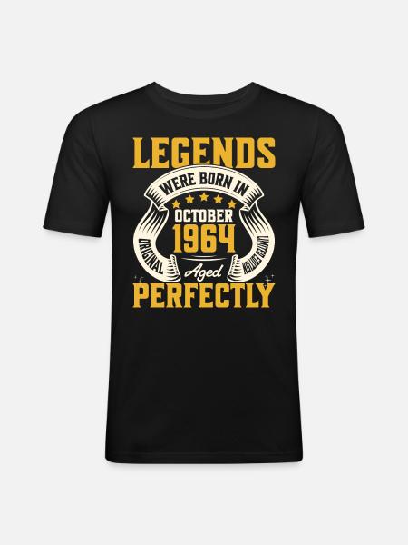 60th Anniversary October Year 1964 - Men's Slim Fit T-Shirt - black