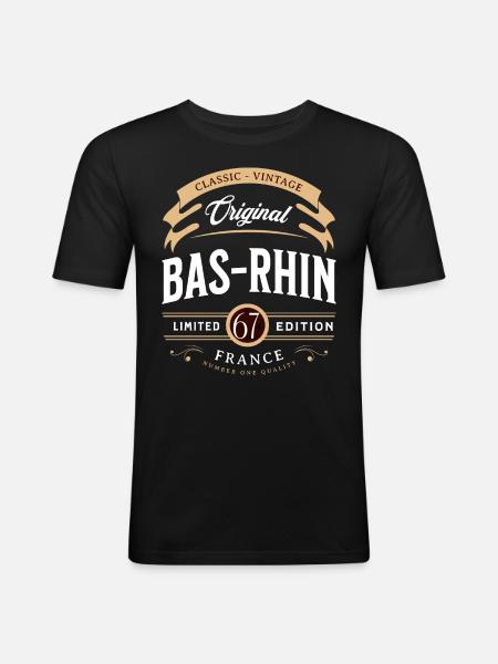 Bas-Rhin Department France - Men's Slim Fit T-Shirt - black