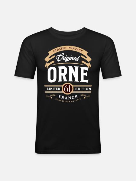 Orne Department France - Men's Slim Fit T-Shirt - black