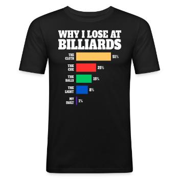 Billard Spieler Humor Billard - Männer Slim Fit T-Shirt - Schwarz - Vorne - Nik (191cm)