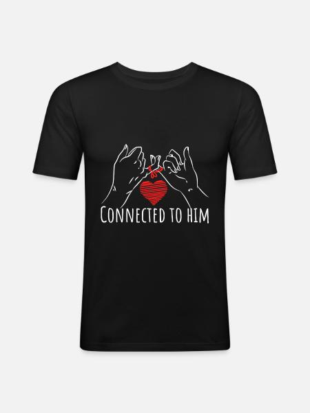 Für ihn - Männer Slim Fit T-Shirt - Schwarz