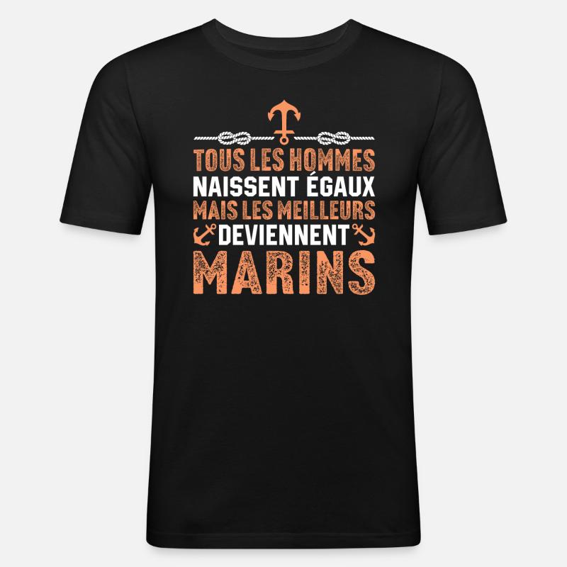 les meilleurs deviennent marins - T-shirt près du corps Homme - noir