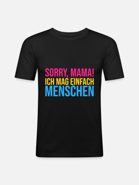 Pansexuell Regenbogenflagge - Männer Slim Fit T-Shirt - Schwarz