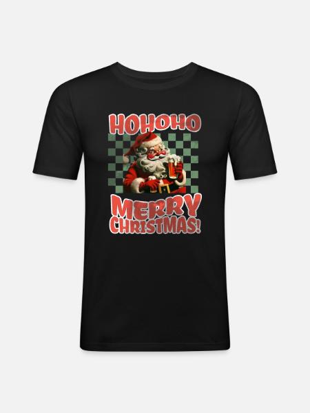 Ugly Christmas - Männer Slim Fit T-Shirt - Schwarz