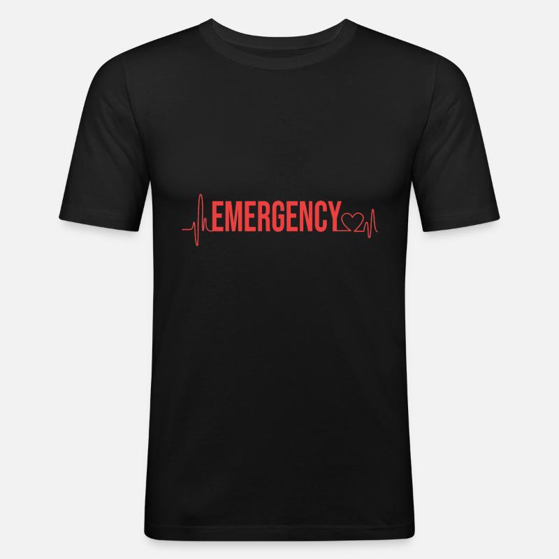 Notfall Krankenschwester - Männer Slim Fit T-Shirt - Schwarz