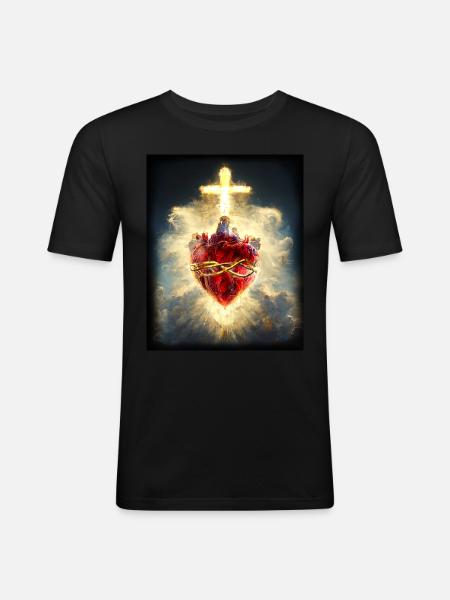 Sacré-Coeur - T-shirt près du corps Homme - noir