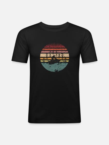 Snowmobiling Retro - Men's Slim Fit T-Shirt - black