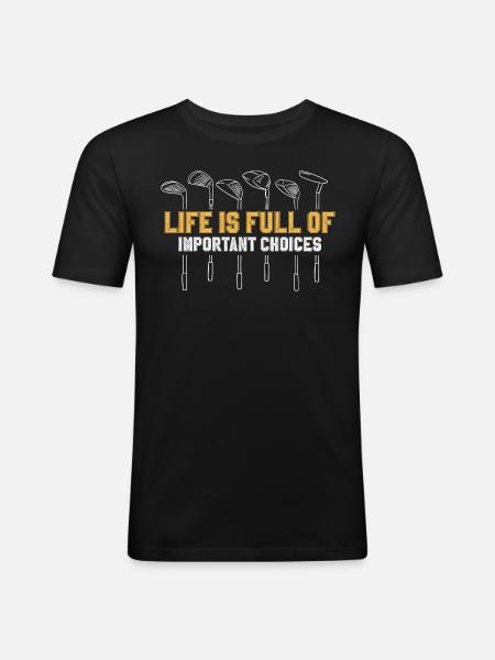 Golf Golfschläger - Männer Slim Fit T-Shirt - Schwarz