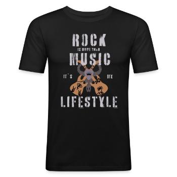 Lifestyle Rock Music - Männer Slim Fit T-Shirt - Schwarz - Vorne - Nik (191cm)