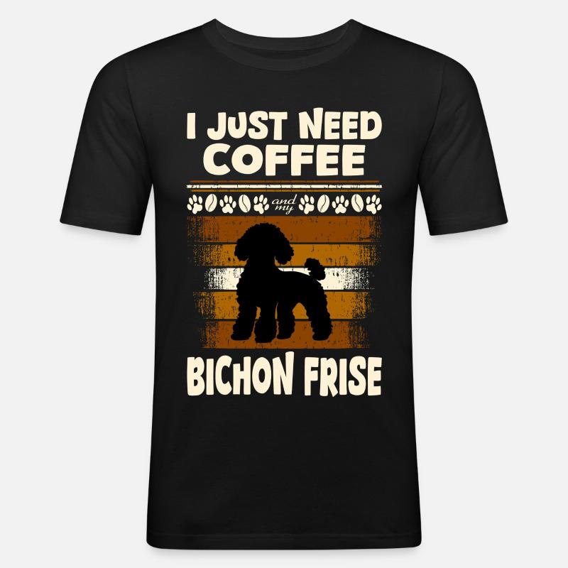 Bichon Frise - Männer Slim Fit T-Shirt - Schwarz