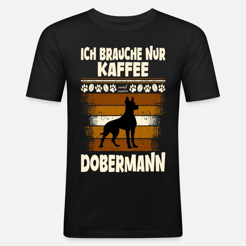 Dobermann - Männer Slim Fit T-Shirt - Schwarz