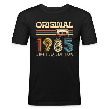 40th Birthday Original 1985 40 Years Old Gift - Men's Slim Fit T-Shirt - black - Front - Nik (191cm)