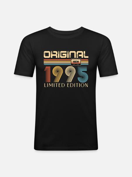 30th Birthday Original 1995 30 Years Old Gift - Men's Slim Fit T-Shirt - black