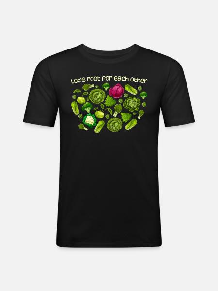 Inspirational Root Vegetables Motivational - Men's Slim Fit T-Shirt - black