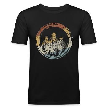 Funny Volunteer Fire Brigade Saying - Feuerwehrm - Men's Slim Fit T-Shirt - black - Front - Nik (191cm)
