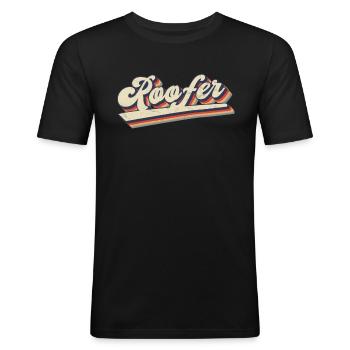 Dachdecker-Spruch - Dachdecker & Dachdecker - Männer Slim Fit T-Shirt - Schwarz - Vorne - Nik (191cm)