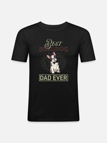 Best Bulldog Dad - Men's Slim Fit T-Shirt - black