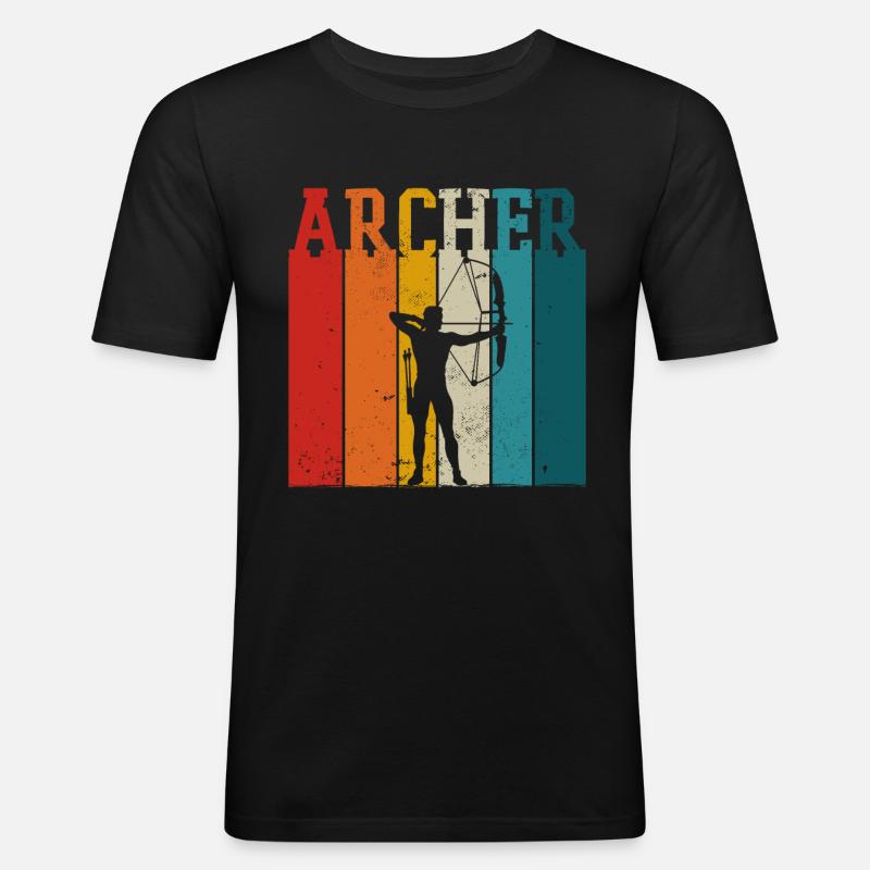 Lustiger Bogenspruch - Bogenschießen - Männer Slim Fit T-Shirt - Schwarz