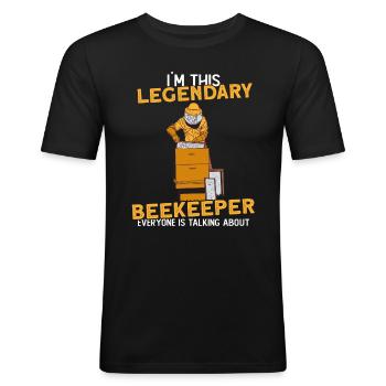 Funny beekeepers & bees - Men's Slim Fit T-Shirt - black - Front - Nik (191cm)