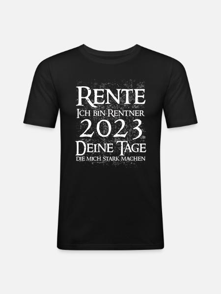 Rente - Männer Slim Fit T-Shirt - Schwarz