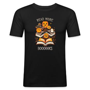 Spooky Teacher Halloween Tshirt, Bibliothekar - Männer Slim Fit T-Shirt - Schwarz - Vorne - Nik (191cm)