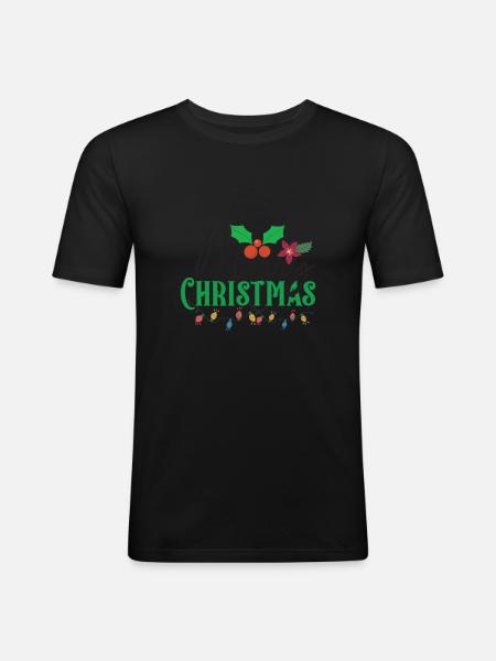 Joyeux Noël Candy Light - T-shirt près du corps Homme - noir