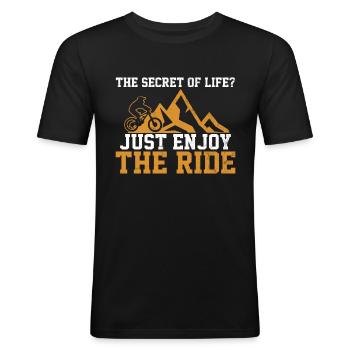 VTT VTT Downhill Biker cadeau - T-shirt près du corps Homme - noir - Devant - Nik (191cm)