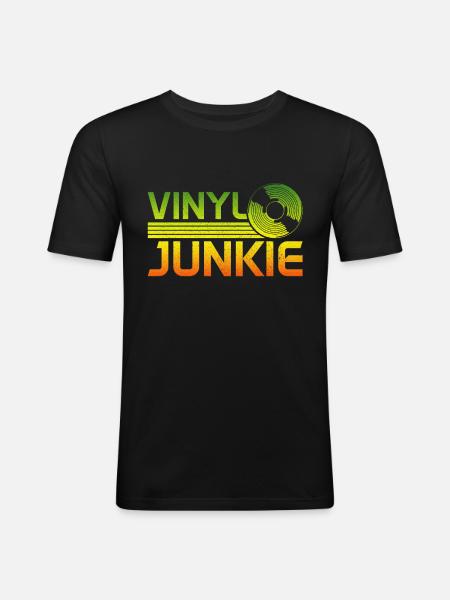 Disque vinyle Dub Reggae cadeau - T-shirt près du corps Homme - noir