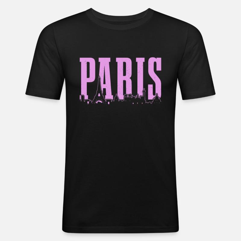 Paris Frankreich Eiffelturm Souvenir - Männer Slim Fit T-Shirt - Schwarz
