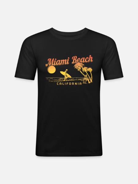 Miami Beach, Florida, USA - Men's Slim Fit T-Shirt - black