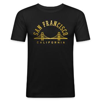 San Francisco California Souvenir - Men's Slim Fit T-Shirt - black - Front - Nik (191cm)