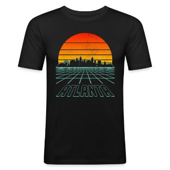Atlanta Georgia - Männer Slim Fit T-Shirt - Schwarz - Vorne - Nik (191cm)