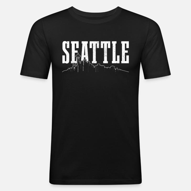 Seattle Washington Souvenir Gift - Men's Slim Fit T-Shirt - black