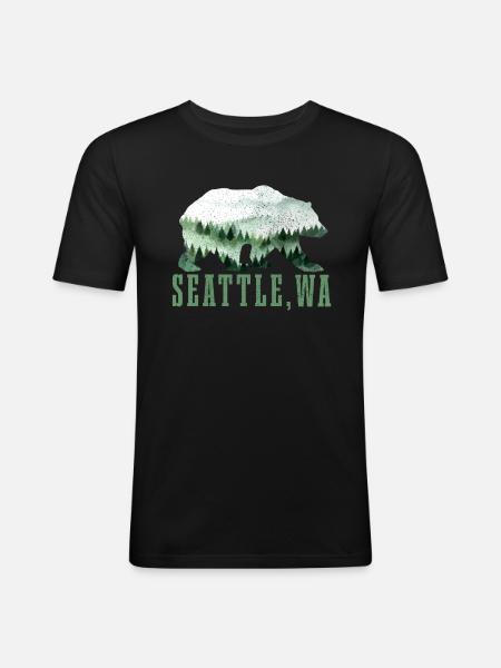 Seattle Washington Souvenir Gift - Men's Slim Fit T-Shirt - black