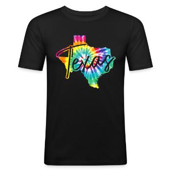 Texas - Men's Slim Fit T-Shirt - black - Front - Nik (191cm)