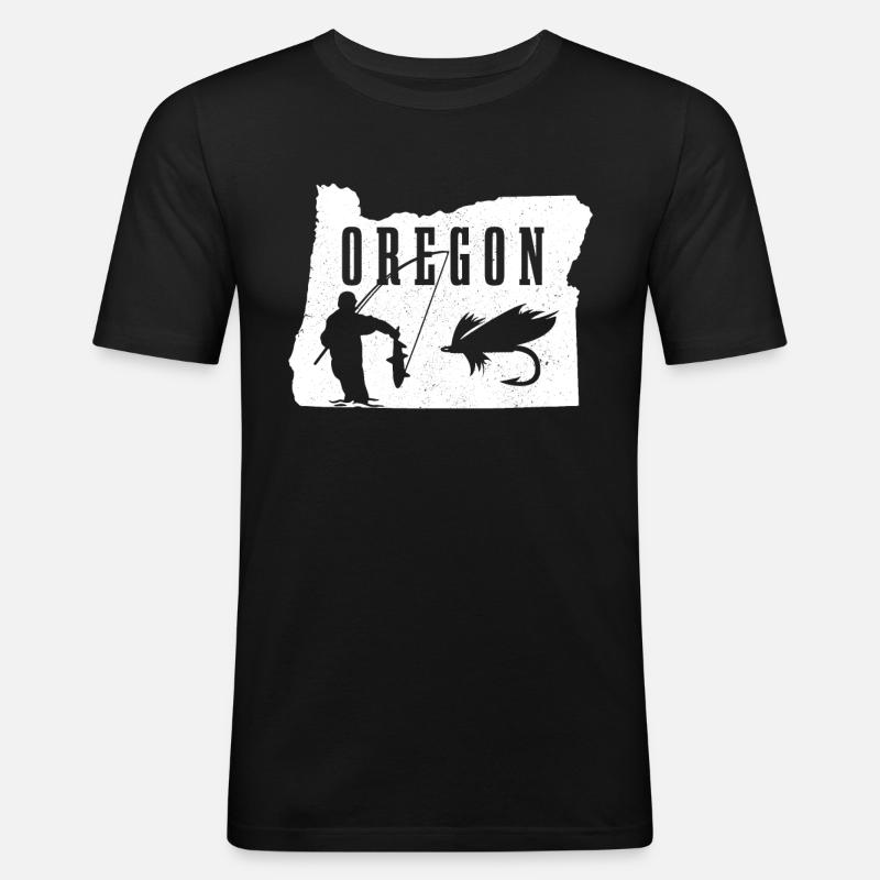 Oregon - Männer Slim Fit T-Shirt - Schwarz