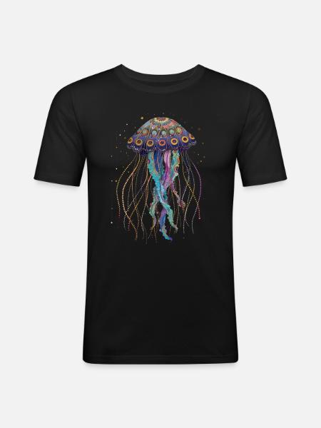 Cadeau de méduse - T-shirt près du corps Homme - noir