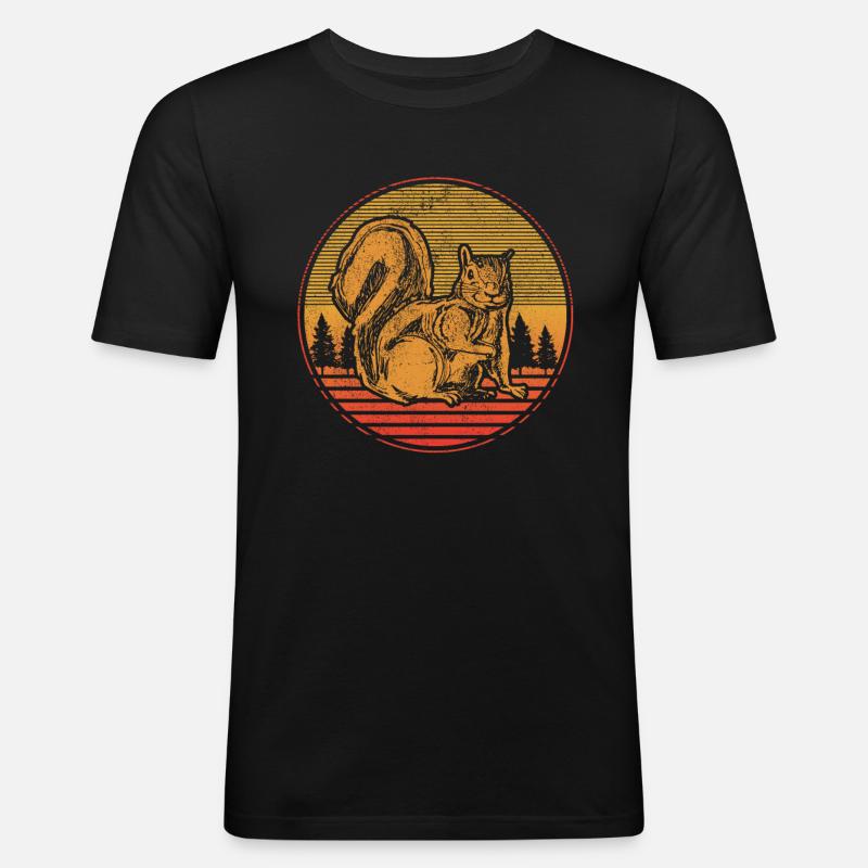 Eichhörnchen - Männer Slim Fit T-Shirt - Schwarz