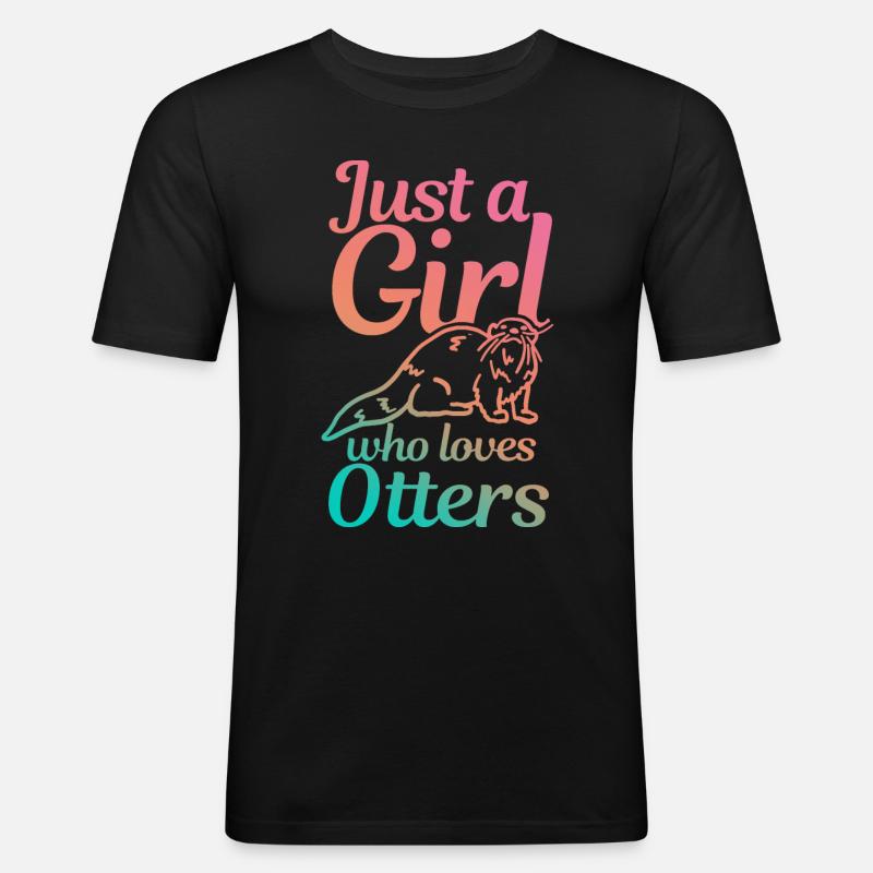 Otter - Männer Slim Fit T-Shirt - Schwarz