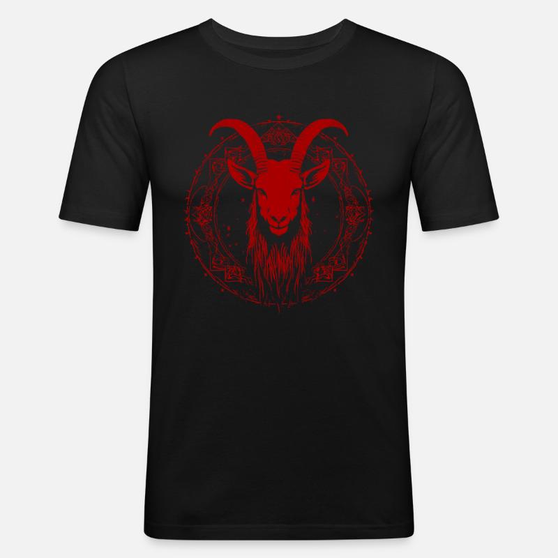 Ziege Baphomet - Männer Slim Fit T-Shirt - Schwarz