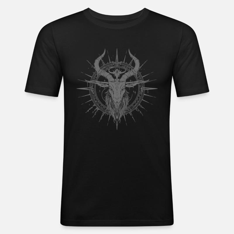 Ziege Baphomet - Männer Slim Fit T-Shirt - Schwarz
