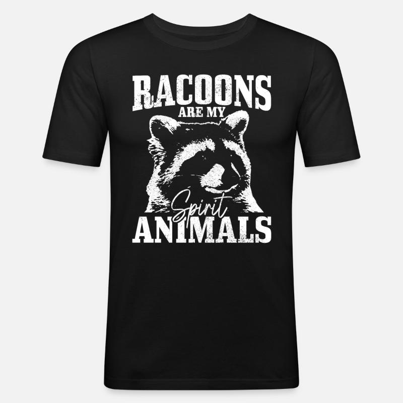 Waschbär Lustig Geschenk - Männer Slim Fit T-Shirt - Schwarz