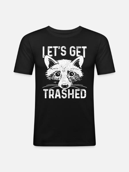 Raccoon Funny Gift - Men's Slim Fit T-Shirt - black