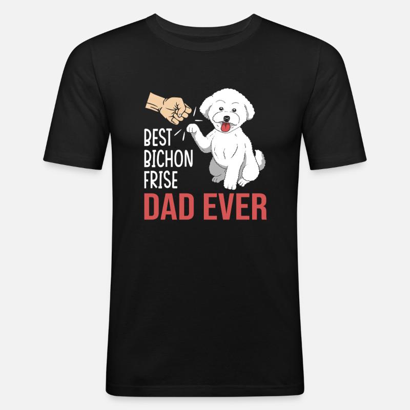 Bichon Frise Hund - Männer Slim Fit T-Shirt - Schwarz