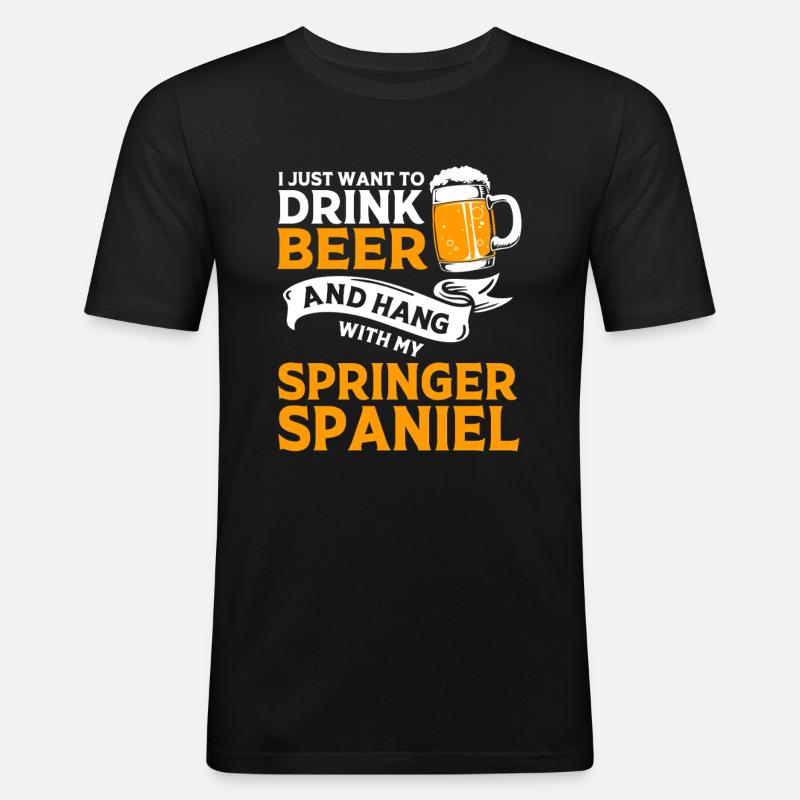 Springer Spaniel - Männer Slim Fit T-Shirt - Schwarz