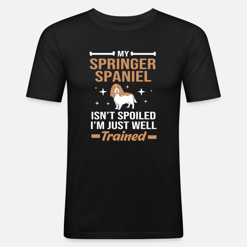 Springer Spaniel - Männer Slim Fit T-Shirt - Schwarz