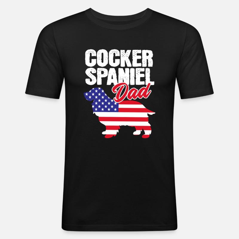 Cocker Spaniel Vater - Männer Slim Fit T-Shirt - Schwarz